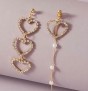 Heart stones and pearl earrings set