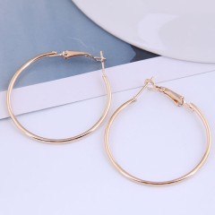 40mm fashion metal concise glossy earrings Silver color