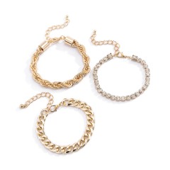 Geometric simple retro twist chain bracelet