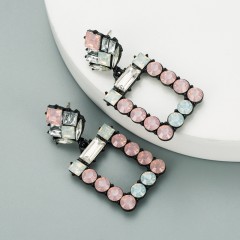 Fashion square acrylic geometric earrings
