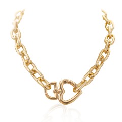 Fashion geometric heart metal necklace