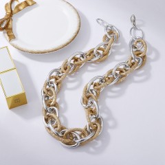 Hip-hop twist chain matte mixed color necklace