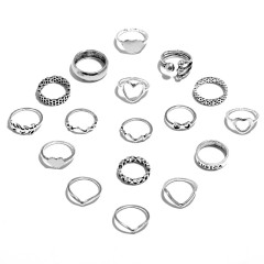 Retro creative 17-piece set ring