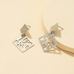 Geometric silver earrings
