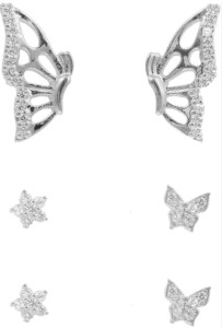 Half butterfly studs earrings set