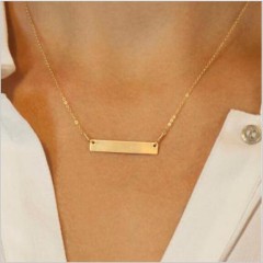 Simple gold bar necklace