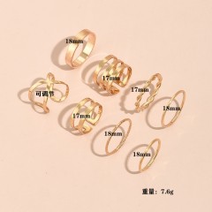 Golden shiny golden rings set