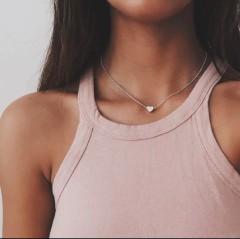 Silver heart pendant necklace