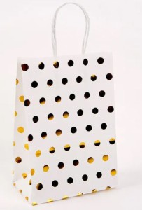 fashion round dots kraft paper daily gift wrapping supplies 1 piece Gold 15*11*6
