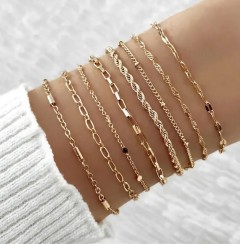 Simple Style Gold cable chain Chain & Link Bracelets