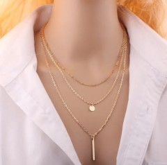 simple style leaf gold plated pendant necklace