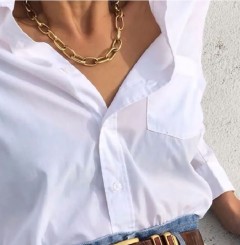 hip-hop geometric plating women's necklace