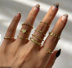 Casual Vintage Style Simple Style Heart Shape Alloy Women's Rings