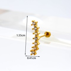 Ear Cartilage Rings Fashion Geometric Copper Inlaid Zircon
