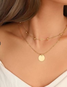 Vintage Simple Style Circle gold Pendant