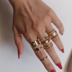 Casual Vintage Style Simple Style Heart Shape Alloy Women's Rings gold