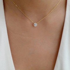 Circle Rhinestones Alloy cable chain Pendant Necklaces High q