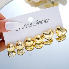 1 Set of Simple Style Heart Shape Plating Earings