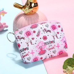 women's cartoon leather zipper kids wallet
