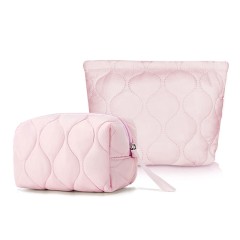 Basic Solid Color Nylon Square Makeup Bags & Storage
