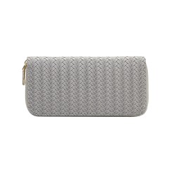 Grey women's solid color zipper