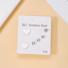 stainless steel alloy rhinestones plating inlay ear studs 2