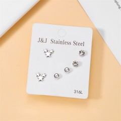 stainless steel alloy rhinestones plating ear studs