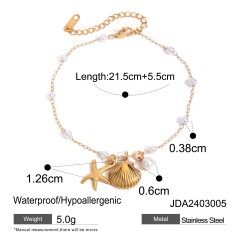 Beach Classic Style StarfishGold Plated Women Ankle