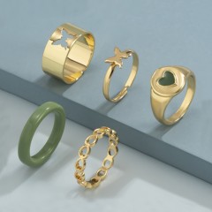 new creative simple resin ring color ring set