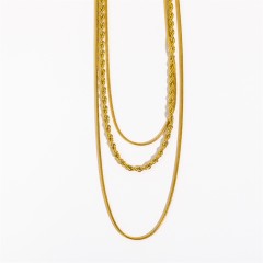 Plating Geometric Solid Color Layered Necklace