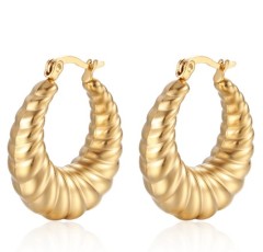 Solid Color Plating 304 Stainless Steel 18K Gold Plated Earrings