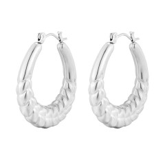 Solid Color Plating 304 Stainless Steel 18K Gold Plated Earrings Silver