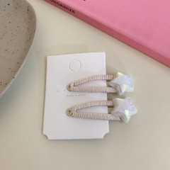 Cute Women's Star Cloth Resin Hair Clip