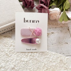 Cute Simple Style row and pearl Kid'S Bow Knot Hair Clip
