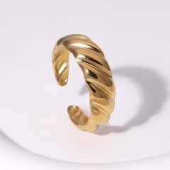 304 Stainless Steel 18K Gold Plated Modern Style Simple Open Ring