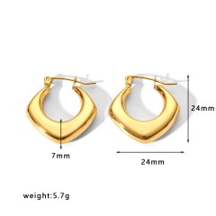 1 Pair Fashion Plating 304 Stainless Steel 18K Gold Plated Earrings