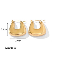 1 Pair Plating 304 Stainless Steel 18K Gold Plated Earrings
