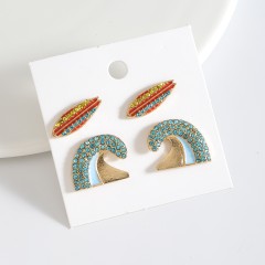 1 Set Fitness Simple Style Surf Basketball Alloy Ear Studs