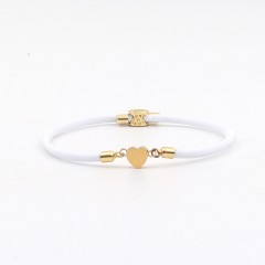 Classic Style Heart Shape Stainless Steel White Bracelet