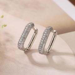 Fashion geometric silver plated hoop earrings