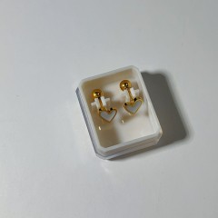 1 Pair Sweet Cross Heart Shape Snowflake Plating Plated Cartilage earrings