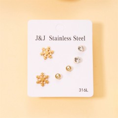 jewelry star tree heart shape plating ear studs