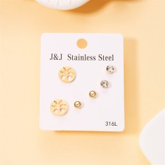 plating inlay ear studs ستانلس ستيل