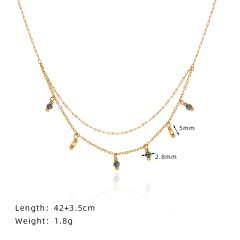 Jewelry Beaded Plating Double Layer Necklace