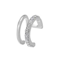Trendy Diamond-Encrusted C-Shaped Metal Ear Cuffs