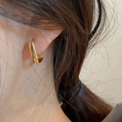 New Retro Letter Coated Metal Earrings