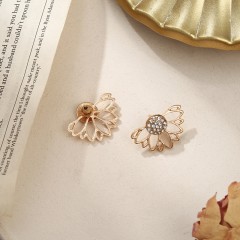 Fashion Geometric Plating Alloy Artificial Gemstones Stud Earrings G