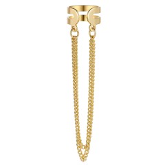 chain Geometric Alloy Clip Earrings