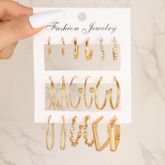 1 set vintage style circle eplating alloy hoop earrings