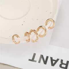 Geometric Alloy Clip Earrings